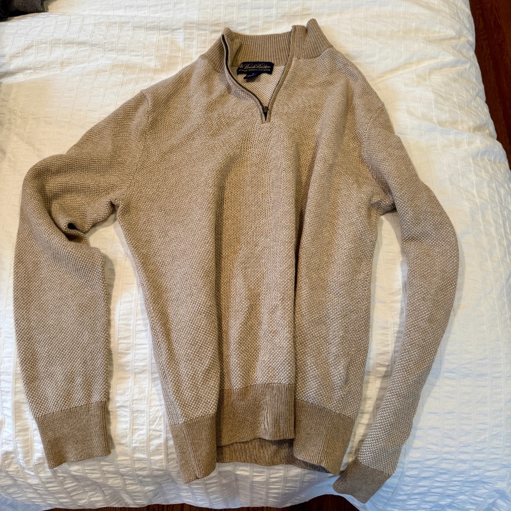 Brooks Brothers Quarter Zip Cotton Cashmere